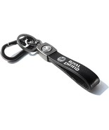 Royal Enfield Logo Metal Hook Clip Leather Keyring Keychain Black For Bike - $18.99