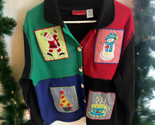 Onque Casuals Womens Size XL Holiday Christmas Snowman Santa Sweater Car... - £19.56 GBP