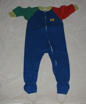 Vintage Oshkosh B&#39;Gosh Toddler Primary Color Unisex Fleece Blanket Pajam... - £21.35 GBP