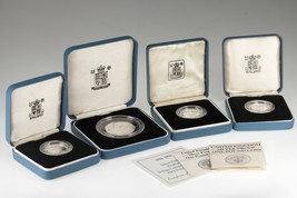1984-1994 Grande-Bretagne 50 Pence &amp; Un Livre Argent Pf &amp; Piefort Pièce ... - €182,58 EUR