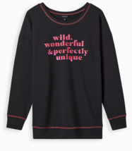 TORRID &quot;wild, wonderful &amp; perfectly unique&quot; black sweatshirt, 3X(22-24) - £27.51 GBP