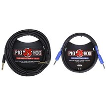 Pig Hog PC-H10BKR 1/4" Right-Angle to 1/4" Black Woven Guitar Instrument Cable,  - $21.79