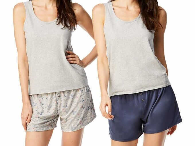 LUCKY Brand ~ GRAY HEATHER ~ Large (L) ~ 3 Piece Pajama Tank &amp; Shorts Set - $23.38