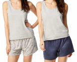 LUCKY Brand ~ GRAY HEATHER ~ Large (L) ~ 3 Piece Pajama Tank &amp; Shorts Set - £18.68 GBP