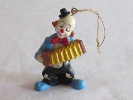 Vintage Clown Christmas Ornament Playing Accordion Plastic Instrument ~3... - $158.43 MXN