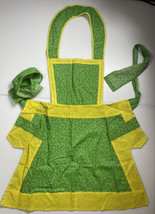 Gorgeous Hand Made Apron Vintage Lillie Whitaker 24” By 36” Green Yellow Floral - £14.51 GBP