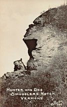 SMUGGLERS NOTCH VT~GUARDIANS OF NOTCH-HUNTER &amp; HIS DOG~1934 REAL PHOTO P... - £6.34 GBP