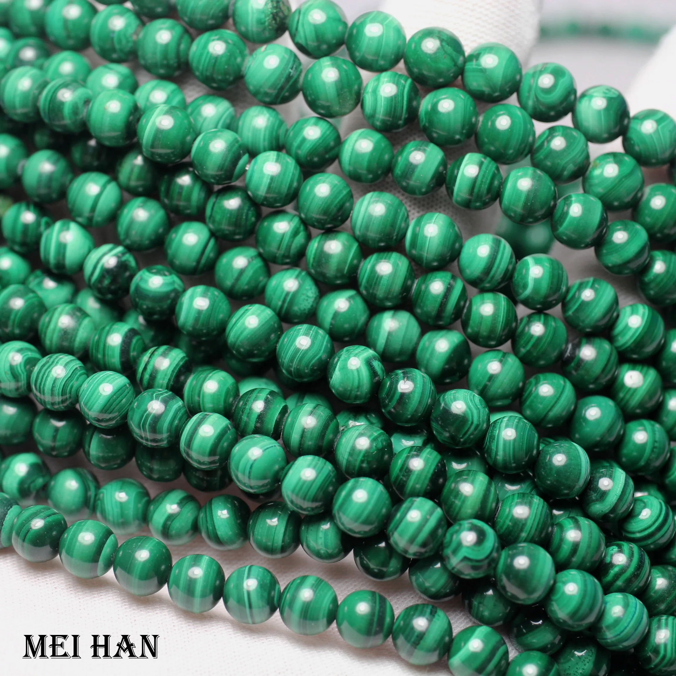 Meihan (1strand/set) natural Malachite 6mm smooth round loose beads Hot Selling - £14.59 GBP