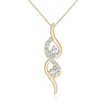 ANGARA Lab-Grown 0.34 Ct Two Stone Diamond Swirl Pendant Necklace in 14K Gold - £676.84 GBP