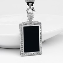 S925 Black Jade Lucky Medal Real Authentic Feicui Zircon Tiger Pendant Necklace, - £81.35 GBP