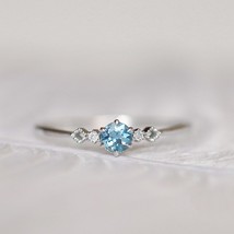 Sea blue sapphire diamond ring anillos de bizuteria bague or jaune kyanite silver color thumb200