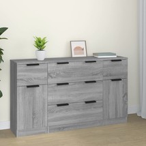 3 Piece Sideboard Set Grey Sonoma Engineered Wood - £118.08 GBP