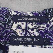 Daniel Cremieux Shirt Mens XL Blue Paisley Short Sleeve Woven Collared Top - £18.29 GBP