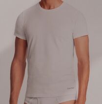 1 CALVIN KLEIN MENS 100% COTTON T-SHIRT /UNDERSHIRT WHITE CREW NECK S M ... - $12.99