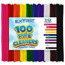 Pipe Cleaners- 100 Pc. Pipe Cleaner Assorted Colors 12 Chenille Stems, Pipe Clea - £11.00 GBP