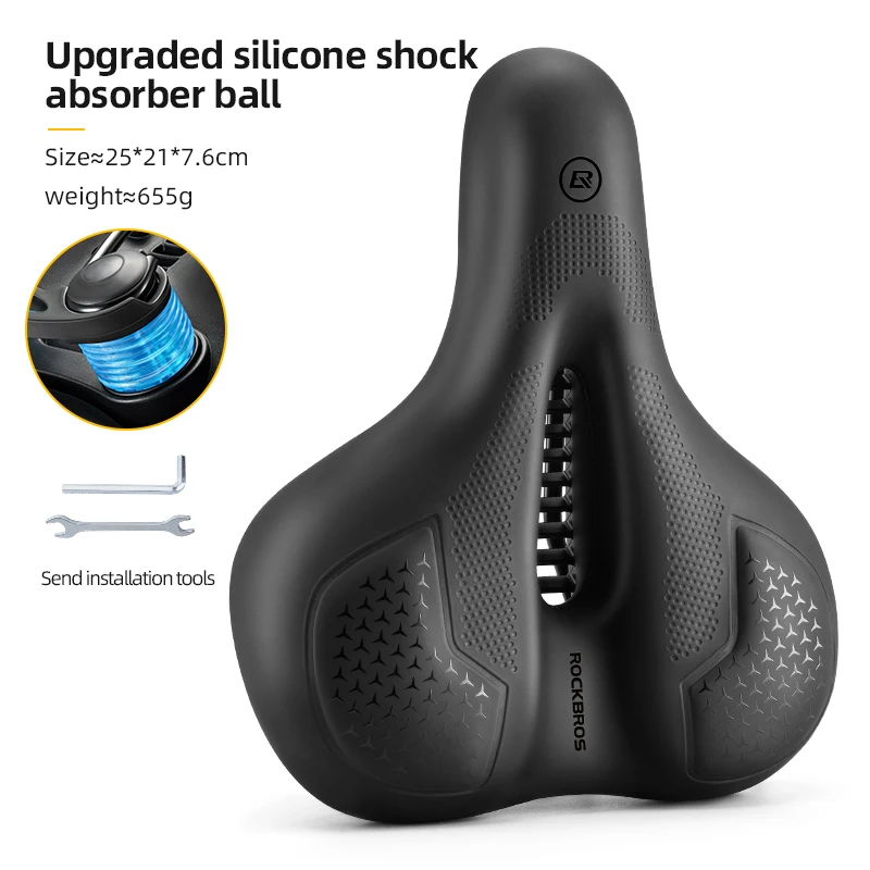 BROS Bicycle Saddle  Cushion Shockproof Cycling Seat PU Leather   Thickened Spon - £148.56 GBP