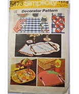 SIMPLICITY 1973 VINTAGE 5473 SET OF PLACE MATS NAPKINS COASTER NAPKIN RINGS - $3.00