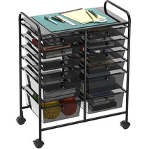 Simplehouseware 12-Drawers Rolling Storage Cart, Black - £97.27 GBP