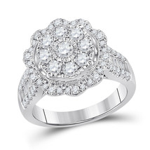 14kt White Gold Womens Round Diamond Right Hand Cluster Ring 1-5/8 Cttw - £1,785.37 GBP