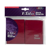 PACK OF 100 Standard Sized Deck Guards - Elite2 - Glossy - Red - $9.48