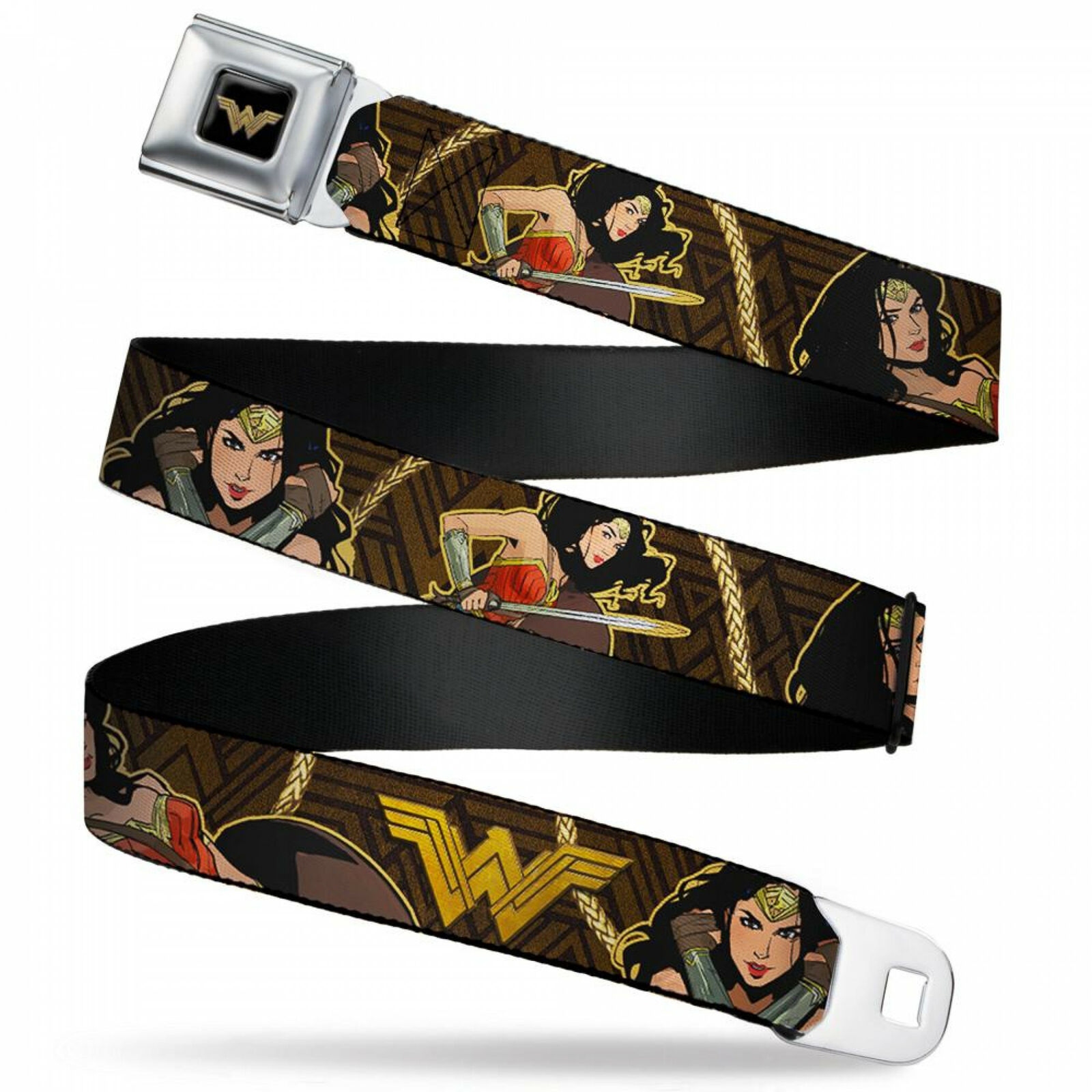 Wonder Woman 2017 Icon With Lasso of Truth Seatbelt Belt Black - $36.98