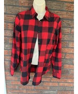 Chaps No Iron Buffalo Plaid Shirt Medium Button Front Flannel Top Blouse... - £13.45 GBP