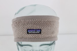 Patagonia Spell Out Box Logo Retool Fuzzy Fleece Headband Ear Cover Gray... - £23.63 GBP