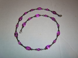 Handmade pink swirl beaded necklace - £9.43 GBP