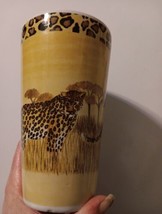 Tall Yellow Leopard Ceramic Latte Mug - $9.89