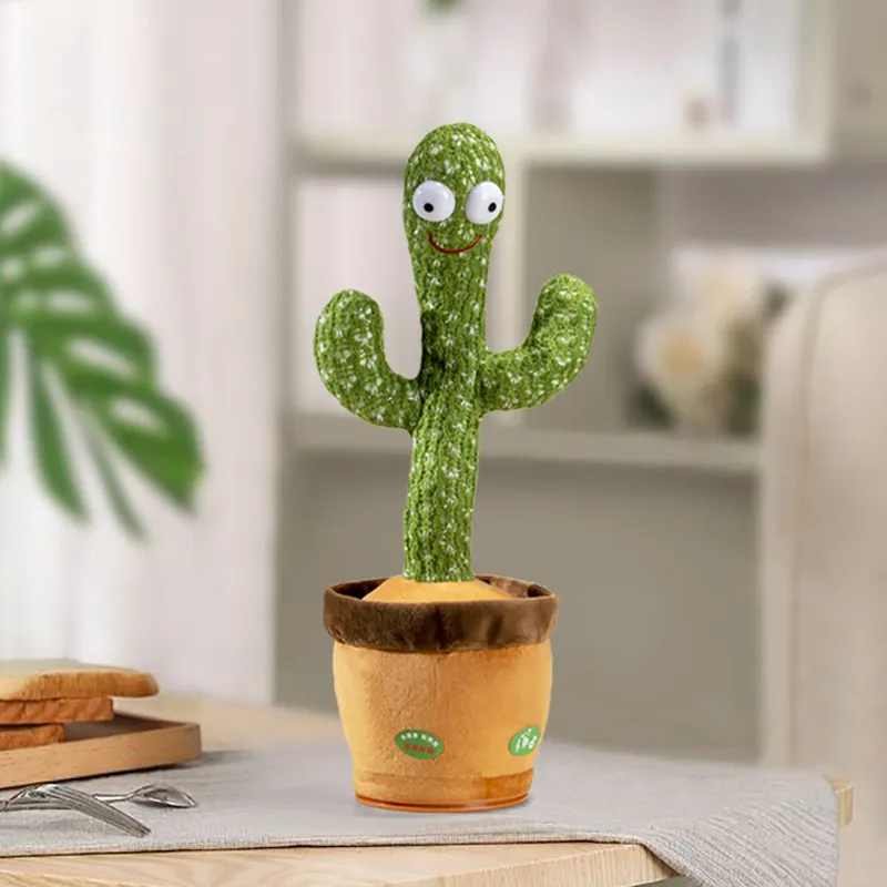 Dancing Cactus Repeat Talking Toy Electronic Plush Toys Can Sing Record Lighten - £10.99 GBP+