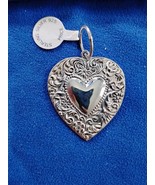 Large 925 Sterling Silver Scroll Heart Pendant Free Shipping - $638.64 MXN