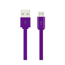 REIKO FLAT MICRO USB DATA CABLE 3.2FT IN PURPLE - £47.39 GBP