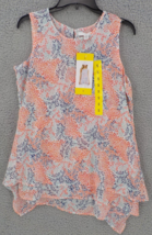 Fever Blouse Womens SZ S Multi Splash Double Layer Sleeveless Tank Top Shirt NWT - £7.46 GBP