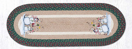 Earth Rugs OP-508 Birdhouse Snowman Oval Patch Runner 13&quot; x 36&quot; - £35.82 GBP