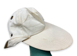 Vintage Bass Pro Cap Long Bill Vented Fishing Hat With Flap Cape Made In... - $39.59