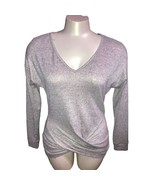 Daily Thread Women&#39;s XS V Neck Bunched Hem Heathered Gray - £11.84 GBP