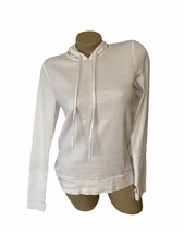 Chaser White Ribbed Hoodie Thumbhole Medium NWT New Chaser - $22.76