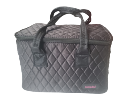 Caboodles &quot;Heartthrob&quot; Long Tapered Makeup Tote, Black Quilted Cosmetic Purse - £18.36 GBP