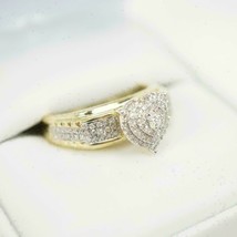 14k Yellow Gold Plated Silver 1Ct Simulated Diamond Heart Shaped Engagement Ring - £72.50 GBP