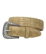 Men Ostrich Leg Pattern Leather Western Cowboy Belt Sand Removable Buckl... - €30,39 EUR