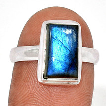 Natural Labradorite Gemstone 925 Silver Ring Handmade Jewelry All Size  Women - £6.28 GBP