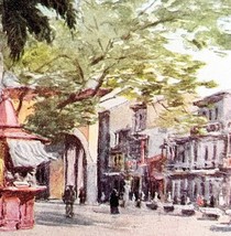 Santa Ana Plaza 1913 Panama Canal History Watercolor Art Print EJ Read D... - $39.99