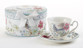 Delton Products Partridge 3.5 inches Porcelain Cup/Saucer in Gift Box, 8135-1 - £24.10 GBP