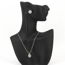 Retired Silpada Sterling Oxidized Scroll CZ Necklace & Earrings Set N1250 P1232 - £86.52 GBP