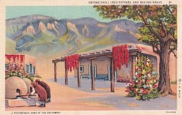 Drying Chili Red Pepper and Baking Bread Home in the Southwest NM Postcard D10 - £2.39 GBP