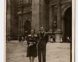 Man and Woman in Mexico City  Square Real Photo Postcard 1941 - £11.81 GBP