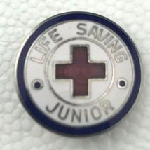 Red Cross Junior Life Saving Volunteer Donor Vintage Pin Button Pinback - £9.72 GBP