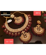 Kundan Jewelry Indian Earrings Necklace Tikka Set New Year Chokar Bridal... - €48,63 EUR