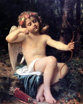 Art oil painting Angel Cupid hand painted on canvas - $70.11