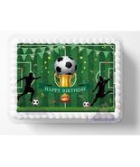Sports Soccer Football Themed Edible Image Birthday Cake Topper or Side ... - $17.47